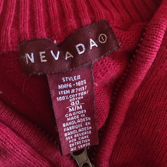 EMBROIDERED STRIPE KNIT QUARTER ZIP - Picture 5 of 5